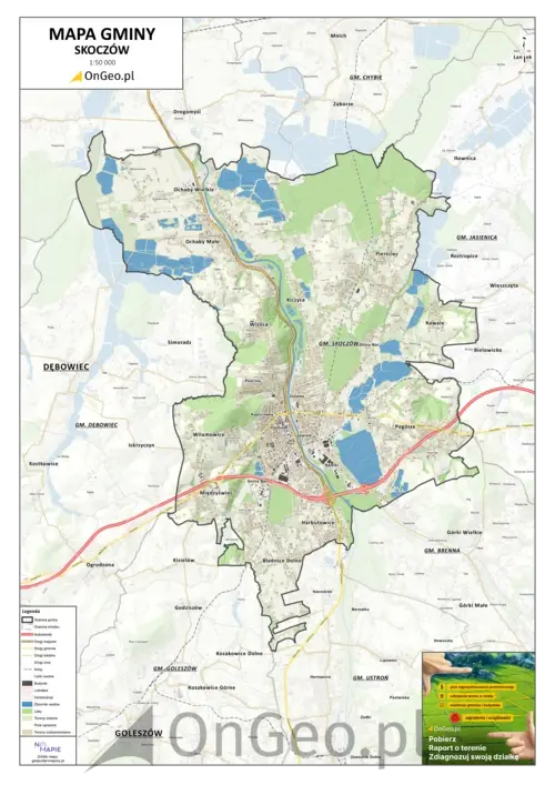 Mapa gminy Skoczów